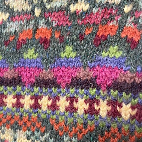 Wool Blend Fair Isle Moda International Sweater Size Medium - Picture 3 of 7